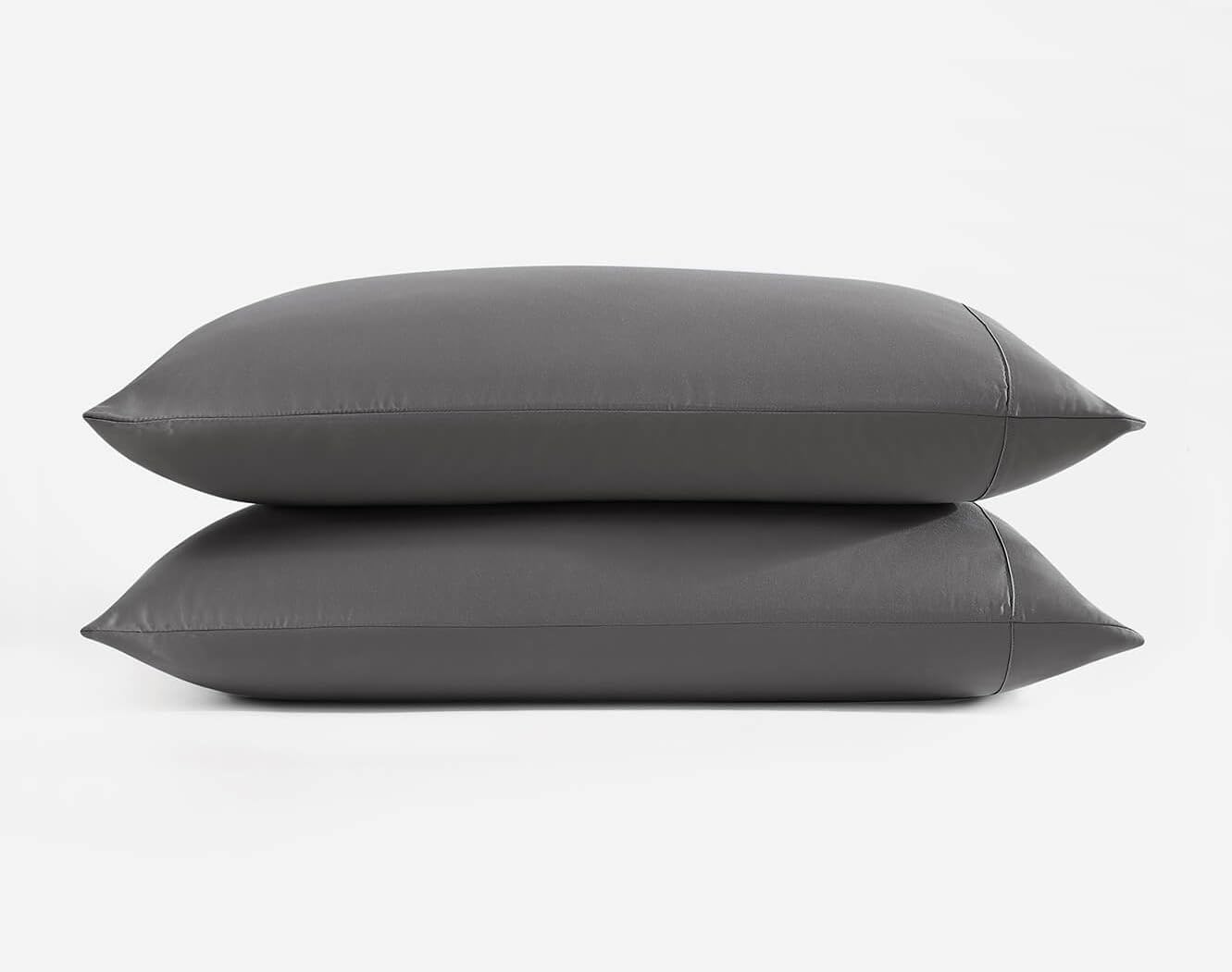 Luff Bamboo Silk Pillowcases - Organic, Hypoallergenic, Cooling, and Eco-Friendly - Ultra Soft for Beauty Sleep, Healthy Hair & Glowing Skin - Dark Grey (Pack of 2)