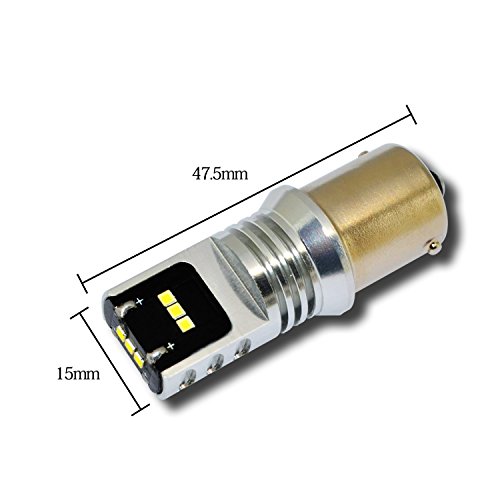 Alla Lighting 2200 Lumens Super Bright 6000K Xenon White LED Bulb High Power CSP Chipset 1156 7506 BA15S LED Lights Bulbs for Back Up Reverse Light Lamp Replacement