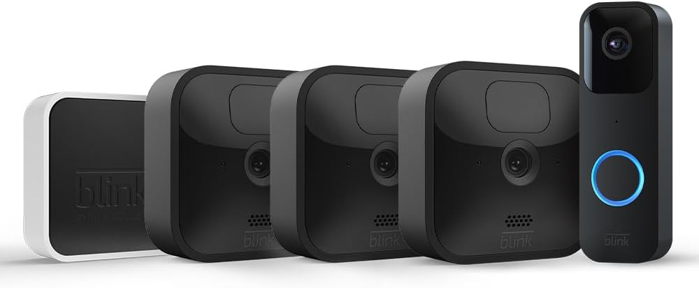 Blink Outdoor 3 Camera System + Video Doorbell Black 2-Year Battery