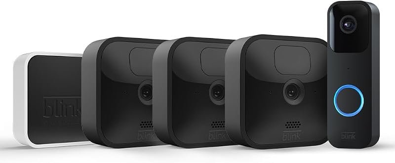 Blink Outdoor 3 Camera System + Video Doorbell Black 2-Year Battery