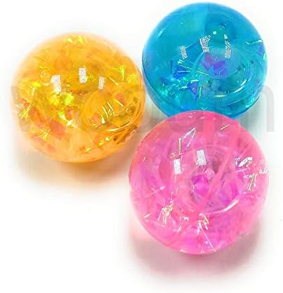 FAVELA Led Flashing Luminous Ball Rubber Bouncing Ball Anti-Stress Light LED Anti Stress Gift Fun Toys for Children(Pack of 3)/(Mixed Color)-745
