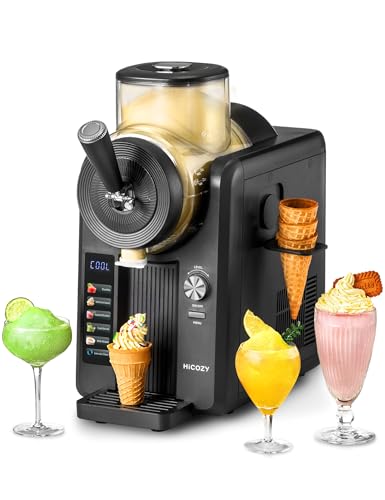 HiCOZY F3 Slushie Machine & Ice Cream Maker, Slushy Machine for Home, No Ice Needed, Self-Cleaning, 5 Presets for Soft Ice Cream, Spiked Slushie, Cold Drink, Milk Shake, and More