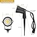 J.LUMI GSS6005 LED Landscape Spotlights Outdoor Plug in Light 5W, 120V AC, 3000K Warm, Metal Construction with Ground Stake, Outdoor and Indoor Use, 3-ft Cord with Plug, Black