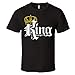S&R KING AND QUEEN T-SHIRTS COUPLE MATCHING SHORT SLEEVE SHIRTS-Black-Medium-(KING ONLY)