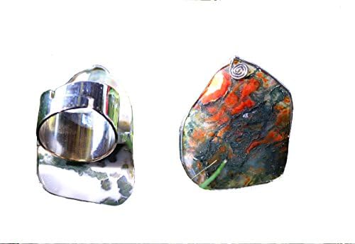 Agate Adjustable Rings - Natural gemstone adjustable ring - Moss Agate Rings - One of a kind Ring - Protection ring - Healing Stone - Gift for her (Style 5)