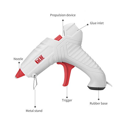 Hot Glue Gun Kit, KeLDE UL Certified Full Size Glue Gun with 20pcs 4x0.44-Inch Heat Glue Sticks, with Rubber Coating at Bottom, Bonus Scissors and Glue Gun Pad, 40 Watts