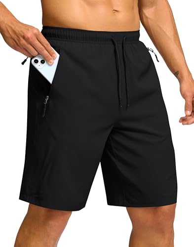 CRZ YOGA Men's Four-Way Stretch Workout Shorts - 9'' Linerless
