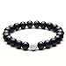 EnjoIt Distance Bracelet Black Matte Agate & White Howlite Energy Stone Beads Bracelet Set Couple Bracelet