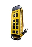 Yellow Jacket 5148 Modern 8-Outlet Metal Power Block with 2 USB Ports, Yellow