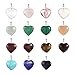 20pcs Heart Stone Pendant Healing Crystal Stone Meditation Chakra DIY Stone Random Color Gemstone Pendants for Necklace Earring Jewelry Making