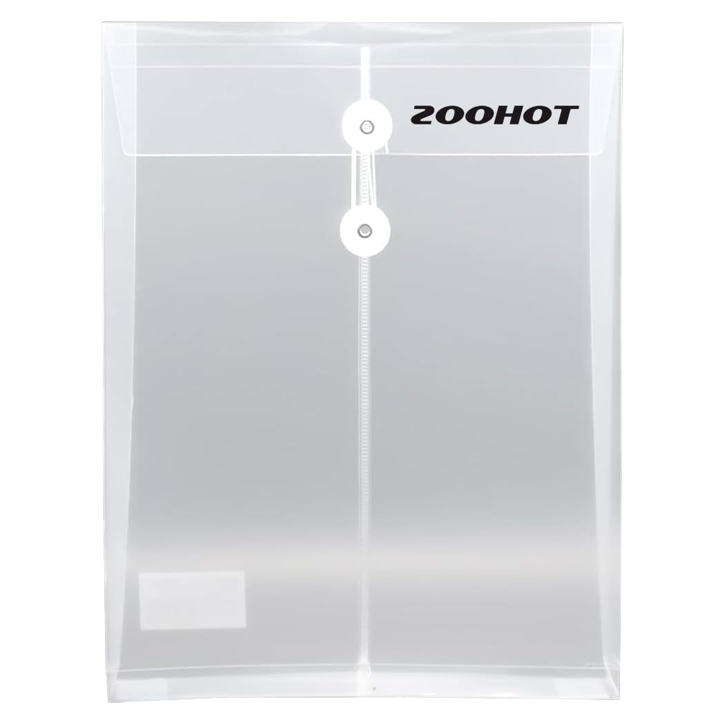 Zoohot Letter Size Poly String Envelope with Expandable Gusset, Water/tear Resistant-translucent£¬Letter /A4 Size,set of 10