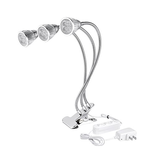 Premium UARZT Triple Head LED Grow Light 15W LED Grow Lamp W/360 Adjustable Gooseneck LED Grow Lights high Yield for Indoor Plants, Plant Growing, Hydroponic Garden, Greenhouses, Gardening, Office - Thumbnail 6