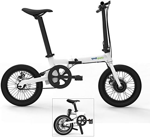 Qualisports 16" Folding Electric Bike Hybrid City Bicycle with 7Ah Removable Hidden Lithium-ion Battery+Lightweight Al-Alloy Frame+36V 250W Hub Motor, Unique Design Commute E-Bike for Men Women Adult