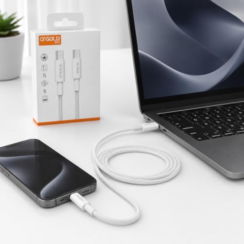 Cabo Tipo-C para Tipo-C 2 Metros 60W Turbo PD Nylon Trançado Reforçado, Carregamento Rápido e Transferência de Dados, Compatível com iPhone 15/16, Samsung, Xiaomi, Motorola, iPad, Notebook e Android