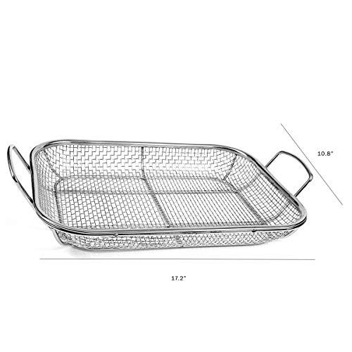 Charcoal Companion Stainless Wire Mesh Roasting Pan, 14.75 by 11Inch