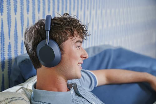 Sony WH-1000XM5 Auriculares premium con cancelación de ruido, optimizador NC automático, batería de 30 horas, control de voz Alexa, azul medianoche