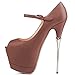 YDN Women Peep Toe Shoes Sky High Heels with Platform Pumps Ankle Strappy Stiletto full size