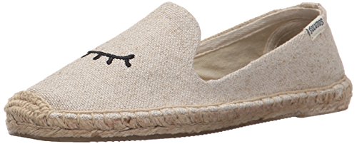 Soludos Women's Wink Embroidered Smoking Slipper, Sand, 8 B US