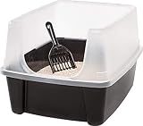 Clean Pet Cat Kitty Open Top Large Cats Litter Box with Shield and Scoop New! by "IRIS USA, Inc."
