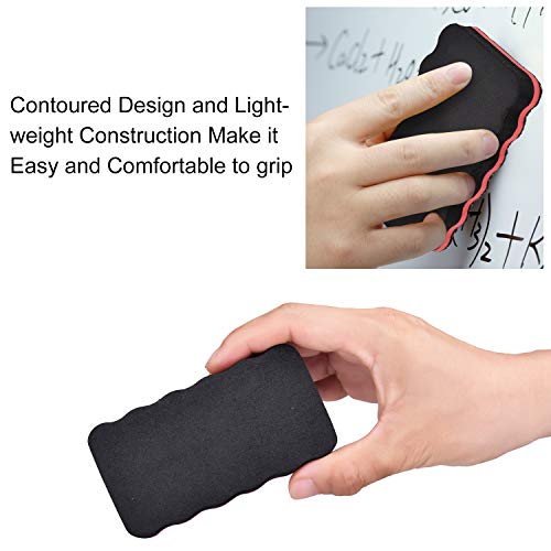 [3 Pack] Dry Erase Erasers, Browill Washable Smudge Free Magnetic Whiteboard Eraser Kits for Kids Students, Home Office School for Cleaning Dry Erase Markers on Glassboard Refrigerator (Black) - Thumbnail 4