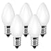**25Pack** 7 Watt C7 Ceramic White Incandescent Light Bulb, Candelabra Base