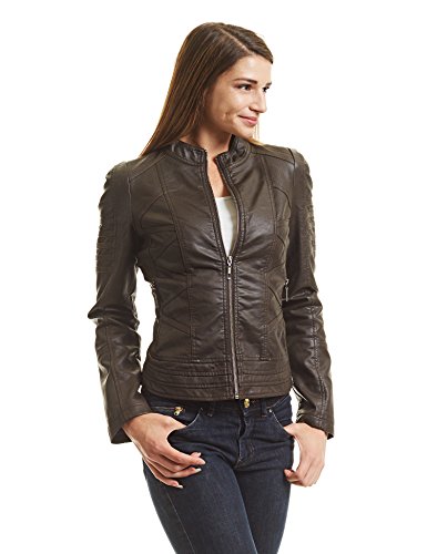 Ctc wjc746 womens vegan leather motorcycle jacket xxl c…