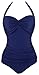 Angerella Retro One Piece Monokinis Swimsuits Swimwear,Navy,US 12-14=Tag Size 3XL