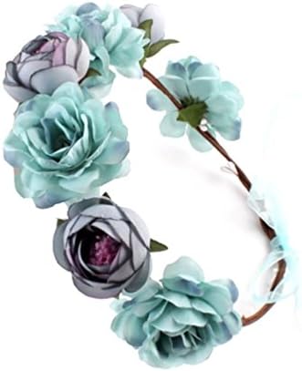 Rainawby Artificial Flower Crown Floral Headband Halo Wreath Handmade Festivals Wedding Boho Garland Headpiece For Girls Women