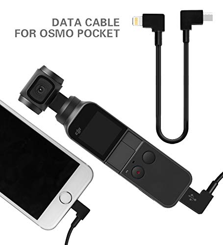 Rantow Extension Video Data Cable Compatible with DJI Osmo Pocket Handheld Gimbal Camera, Universal OTG Wire to Connect Micro-USB Type-C iOS Phone/Tablet (11.8 inch Cable for iOS)