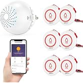 SINGCALL Tuya WiFi Wireless Caregiver Pager System 1 Receiver &amp; 6 Buttons | Home Caring SOS Emergency Call, Nurse Call Bell, For Seniors/Patients/Children/Elderly, No Monthly Fee, Only 2.4GHz WiFi