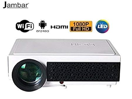 Jambar 3000 Lumens Full HD Resolution 1280X800 Android 4.4 Wi-Fi/Meeracast/Home Cinema LED Projector 200-inch Screen