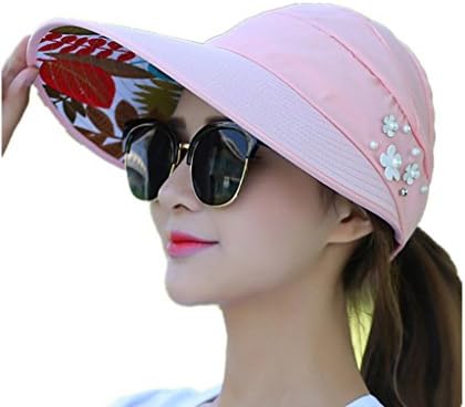 TTKBHHQ Womens Sun Hat Summer Beach Hat Foldable Wide Brim Reversible UPF 50+