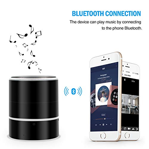 Hidden Camera Spy Camera Bluetooth Speaker, WiFi HD 1080P DVR Rotate 180Â°Lens Remote View Music Player Security Camera Night Vision Motion Detection for Home Office