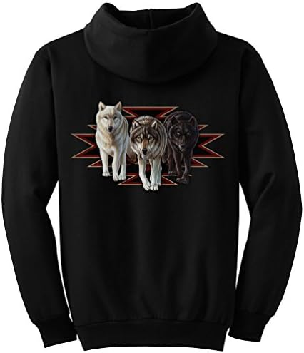 Big Men's Wolf Pack Graphic Pull Over Hoodie, 4X, Black