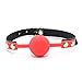 iEFiEL Open Breathable Leather Paly Buckle Belt Silicon Mouth Ball For Men Woman Red One Size