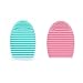 HiMo Cleaning MakeUp Washing Brush Silica Glove Scrubber Board Cosmetic Clean Tools (Pink&Green)