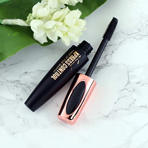4D Silk Fiber Lash Mascara Waterproof, Luxuriously Longer, Thicker, Voluminous Eyelashes, Long-Lasting, Dramatic Extension, Smudge-proof, Hypoallergenic Formula