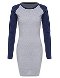 ROMWE Women's Fashion Long Sleeve Color Block Bodycon Dress