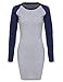 ROMWE Women's Fashion Long Sleeve Color Block Bodycon Dress