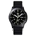 Fullife Galaxy Watch 42mm Band Nylon Replacement Sport Loop with Hook and Loop Fastener Wrist Strap Compatible for Garmin VivoActive 3 Bands,Galaxy Watch Active 2 44mm Smart Watch Black