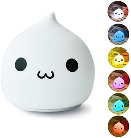 Kids Night Light EMAMAK 3 Modes USB Rechargeable Silicone Night Lamp with 7-Color Mood Light Sensitive Tap Control for Baby Kids Adults