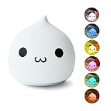 Kids Night Light EMAMAK 3 Modes USB Rechargeable Silicone Night Lamp with 7-Color Mood Light Sensitive Tap Control for Baby Kids Adults