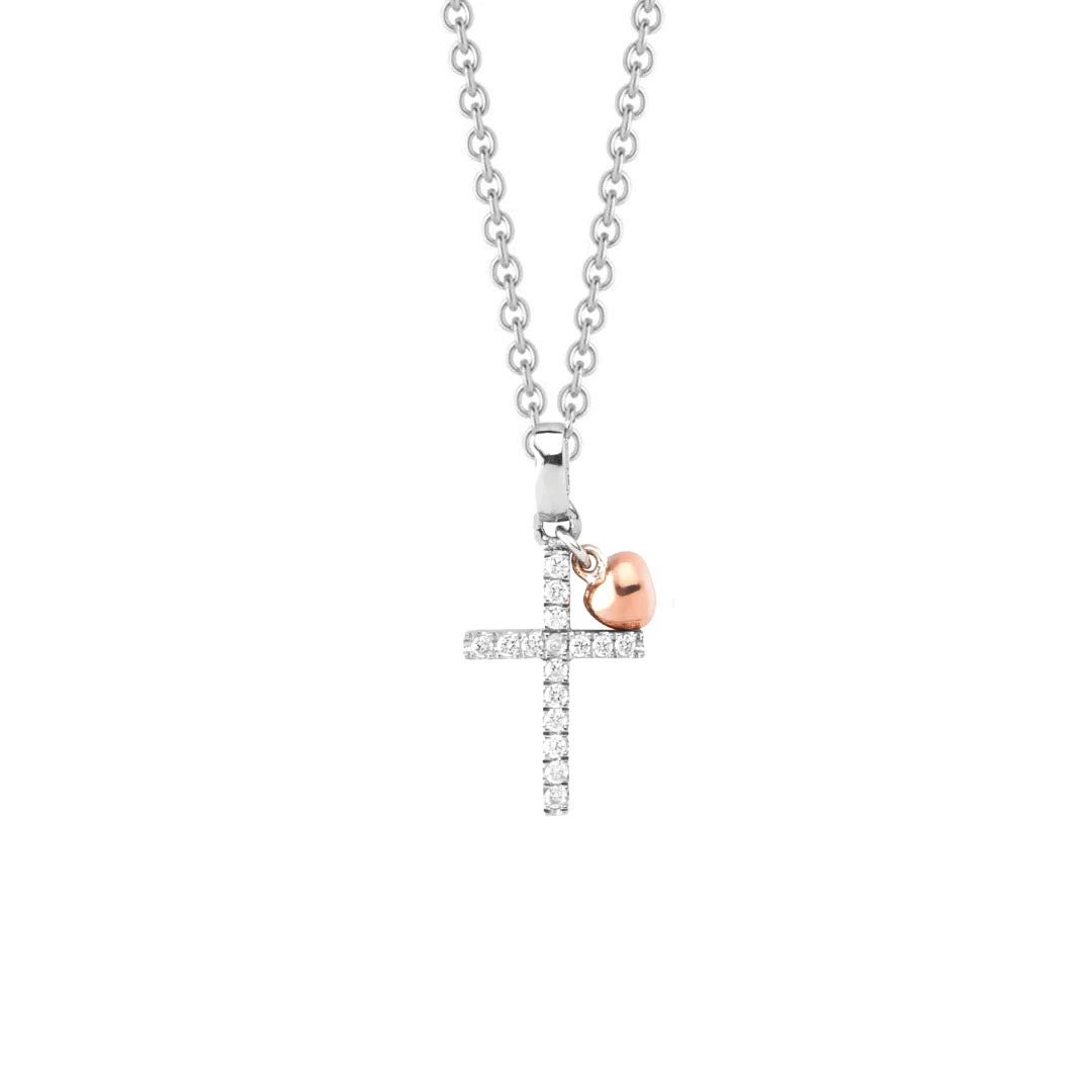 NANA KAY Sweet Talisman ST1030 Cross Necklace 925 Sterling Silver with Zirconia, Classic
