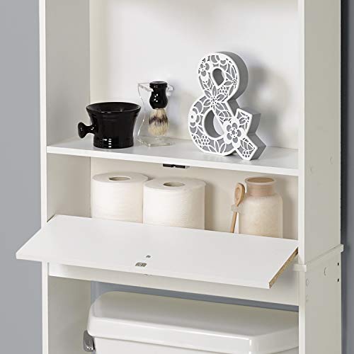 Zenna Home Drop Door OvertheToilet Bathroom Spacesaver, BathStorage