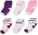 Hanes Girls' Toddler Ankle Socks, Assorted, 6/4T-5T Months (Pack of 6)