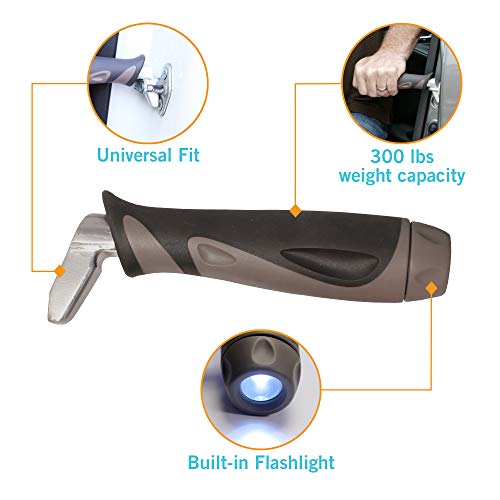 Stander Metro Car Handle Plus, Portable Vehicle Support Grab Bar, Standing Assist Mobility Aid, Includes LED Flashlight
