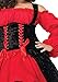Leg Avenue Women's Plus Size Vixen Pirate Wench with Velvet Double lace up Corset Dress, Red/black, 3X/ 4X
