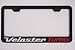 Hyundai Veloster Turbo Black License Plate Frame with Caps