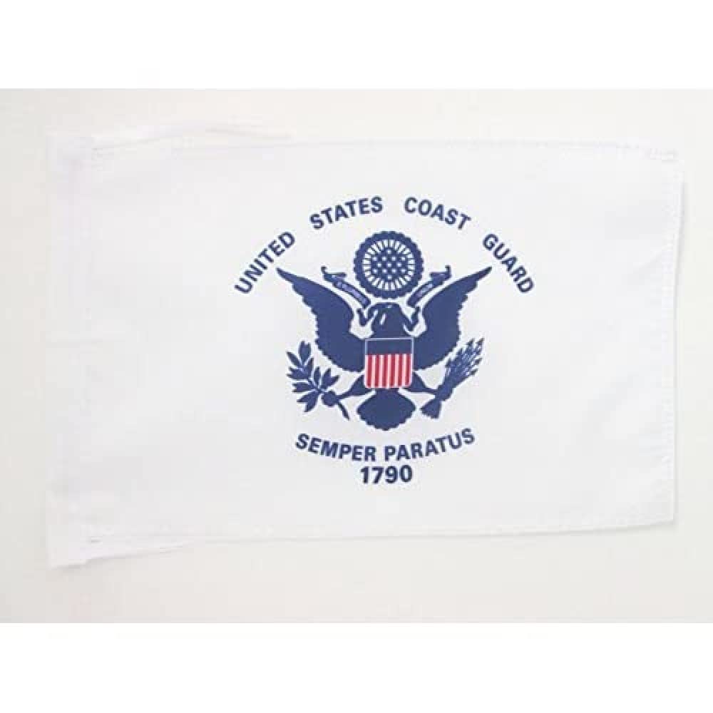 AZ FLAG - United States Coast Guard Flag - 18'' x 12'' - 100% Polyester US Coast Guard - USCG Small Banner with Two Cords - Fade Resistant - Vivid Colors - 18x12 in - 45x30 Cm