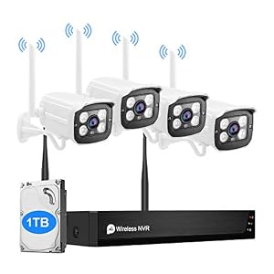 Wireless Security Camera System with Two Way Audio/1TB Hard Drive,Complete Surveillance Systems with Full HD 8CH NVR…